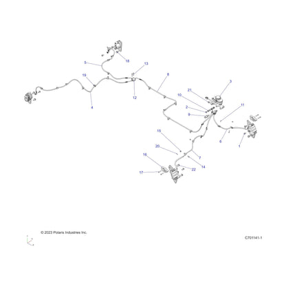 Polaris Off Road Brake Line, 120 Degrees, Genuine OEM Part 1913101, Qty 1