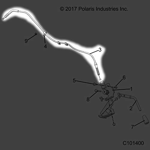 Polaris Ranger Parking Brake Cable, Genuine OEM Part 7082258, Qty 1