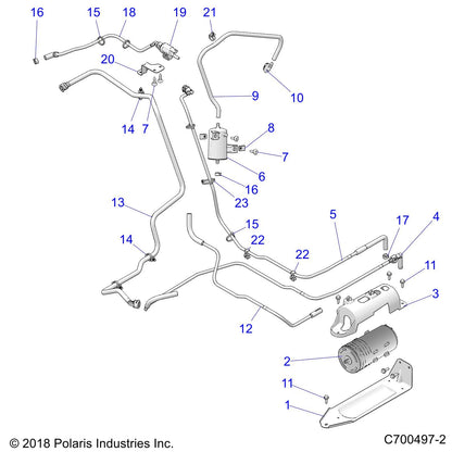 Polaris RZR Tank to Canister Line Assembly, Genuine OEM Part 2521715, Qty 1