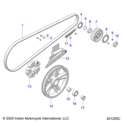 Indian Motorcycle SPROCKET-DRIVE,29TOOTH,W/OFLNG, Genuine OEM Part 3236338, Qty 1