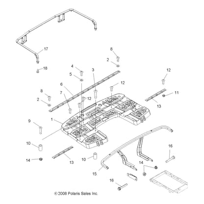 Polaris ATV Rack Extender, Rear, Genuine OEM Part 1014768-418, Qty 1