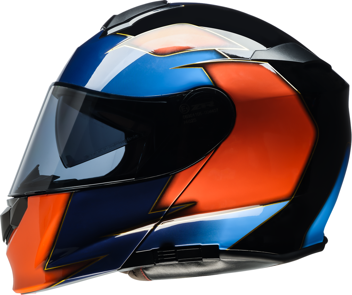 Z1R Solaris 2.0 Modular Helmet - Velocity - Black/Blue/Orange - Large 0100-3465