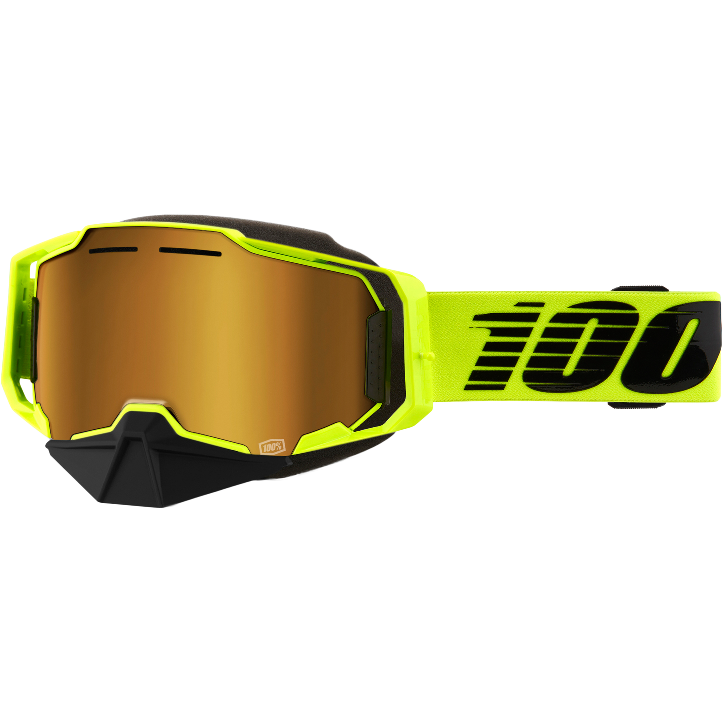 Armega Snowmobile Goggle Neon Ylw W/ Gld Mirror Lens