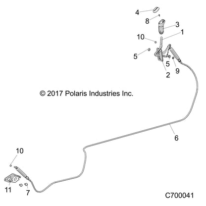Polaris Shift-Lever for Specific 2022 and Later RANGER 1000, CREW 1000, XP 1000, CREW XP 1000, XP Kinetic Models, Matte Black, Cast Aluminum, OEM Part, Qty 1-5639439-458
