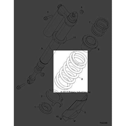Polaris RZR Spring 285#, 17.75 in, Bright White, Genuine OEM Part 7044885-133, Qty 1