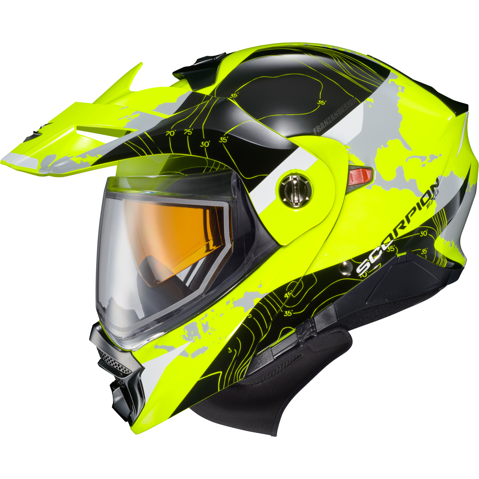 Exo At960 Cold Weather Helmet Topographic Hi Vis 2x (Dual)
