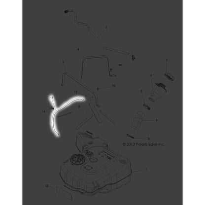 Polaris Snowmobile Fuel Line, 50 Centimeters, Genuine OEM Part 8450040-50, Qty 1