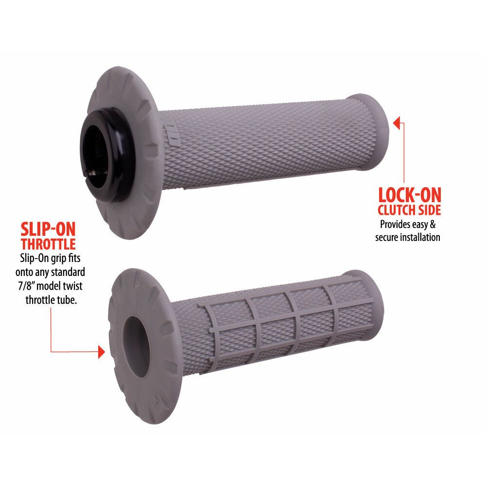 Universal Lock On Grips Half Waffle Grey/Black (Soft)