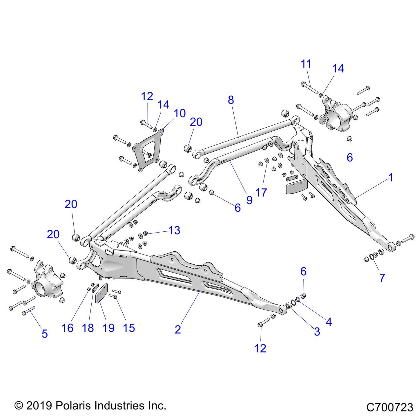 Polaris RZR Radius Rod Assembly, Bottom, Matte Black, Genuine OEM Part 1544000-458, Qty 1