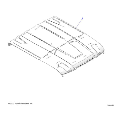 Polaris Black Poly Sport Roof Crew Pro Shield 2889223 2015-2024 Ranger Crew XP 900 1000 OEM