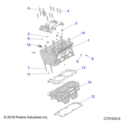 Polaris Ranger Head Cylinder Assembly, Genuine OEM Part 3022798, Qty 1