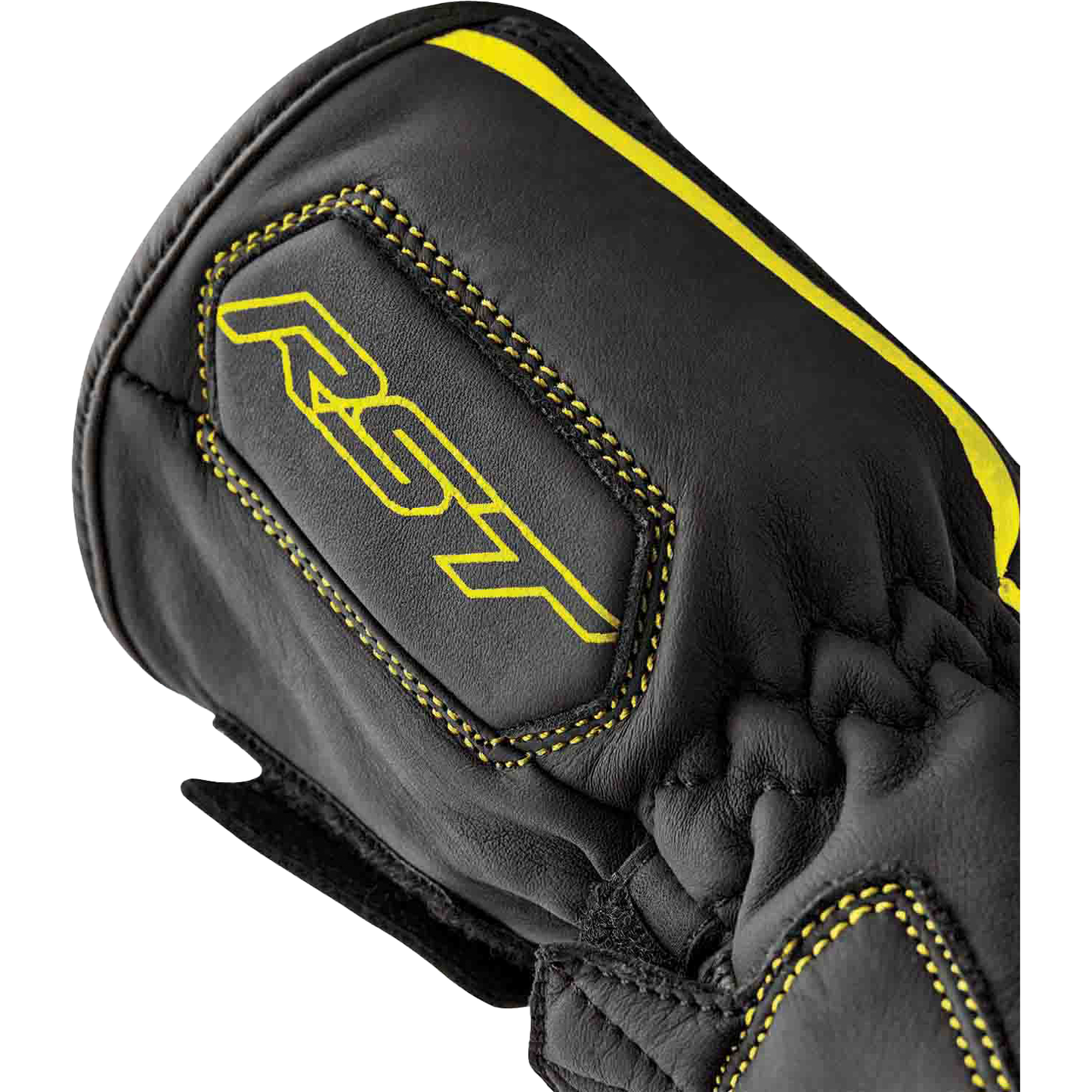 S1 Glove Blk/Flo Yel Leather Lg