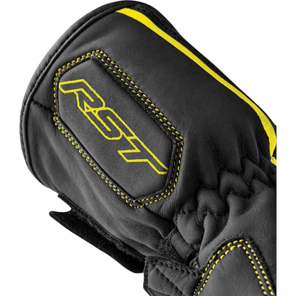 S1 Glove Blk/Flo Yel Leather Lg