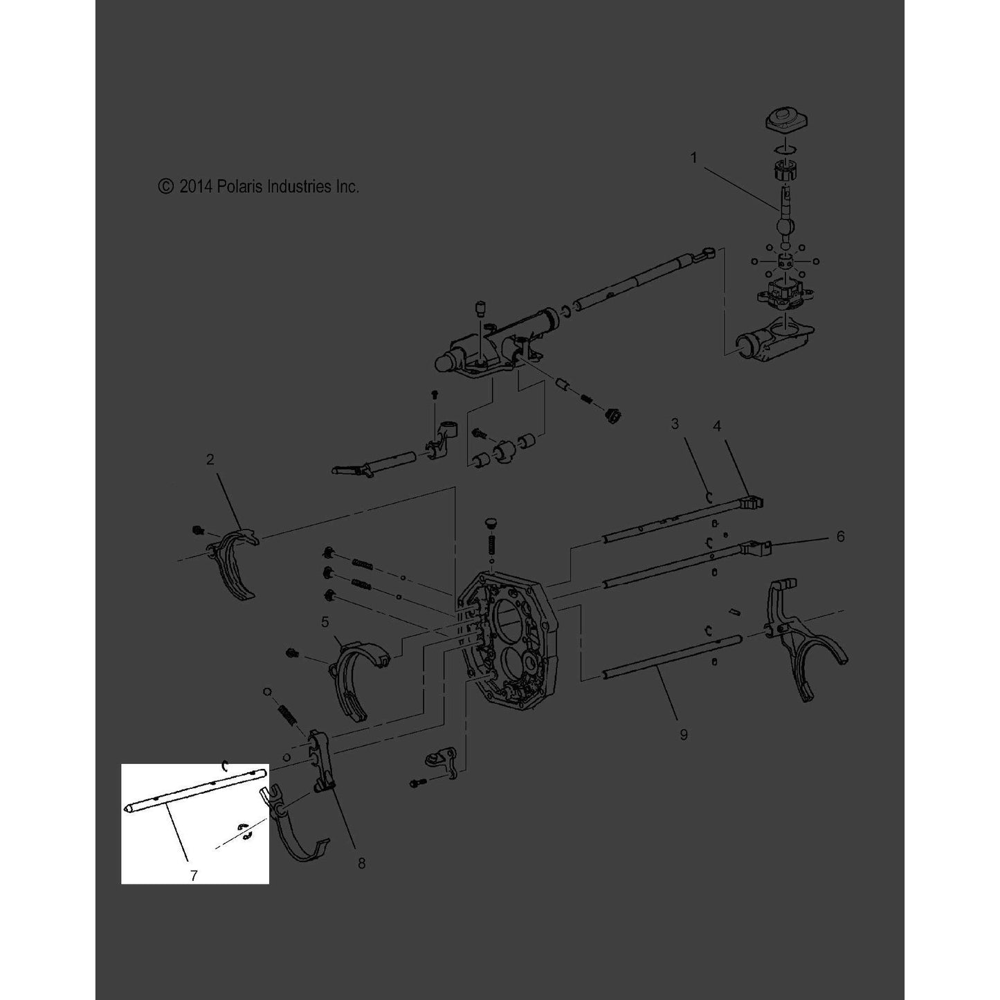 Polaris Slingshot SHAFT, GEAR SHIFT FORK, NO. 4, Genuine OEM Part 3235672, Qty 1