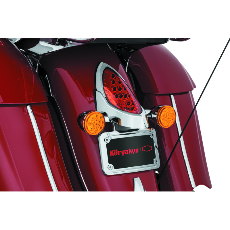 Kuryakyn L.E.D. Curved License Plate Frame Indian Chrome