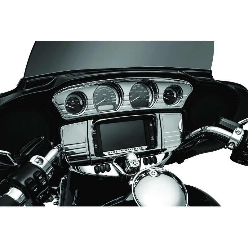 Kuryakyn Tri-Line Gauge Trim 14-Up Touring Models Chrome