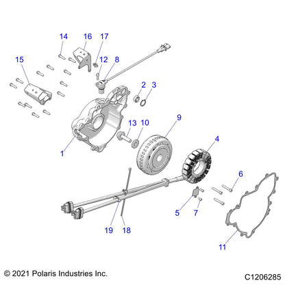 Polaris RZR STATOR-900W Dual, Genuine OEM Part 4019180, Qty 1