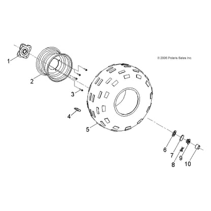 Polaris ATV Wheel Hub, Cloud Silver, Genuine OEM Part 0450831-385, Qty 1