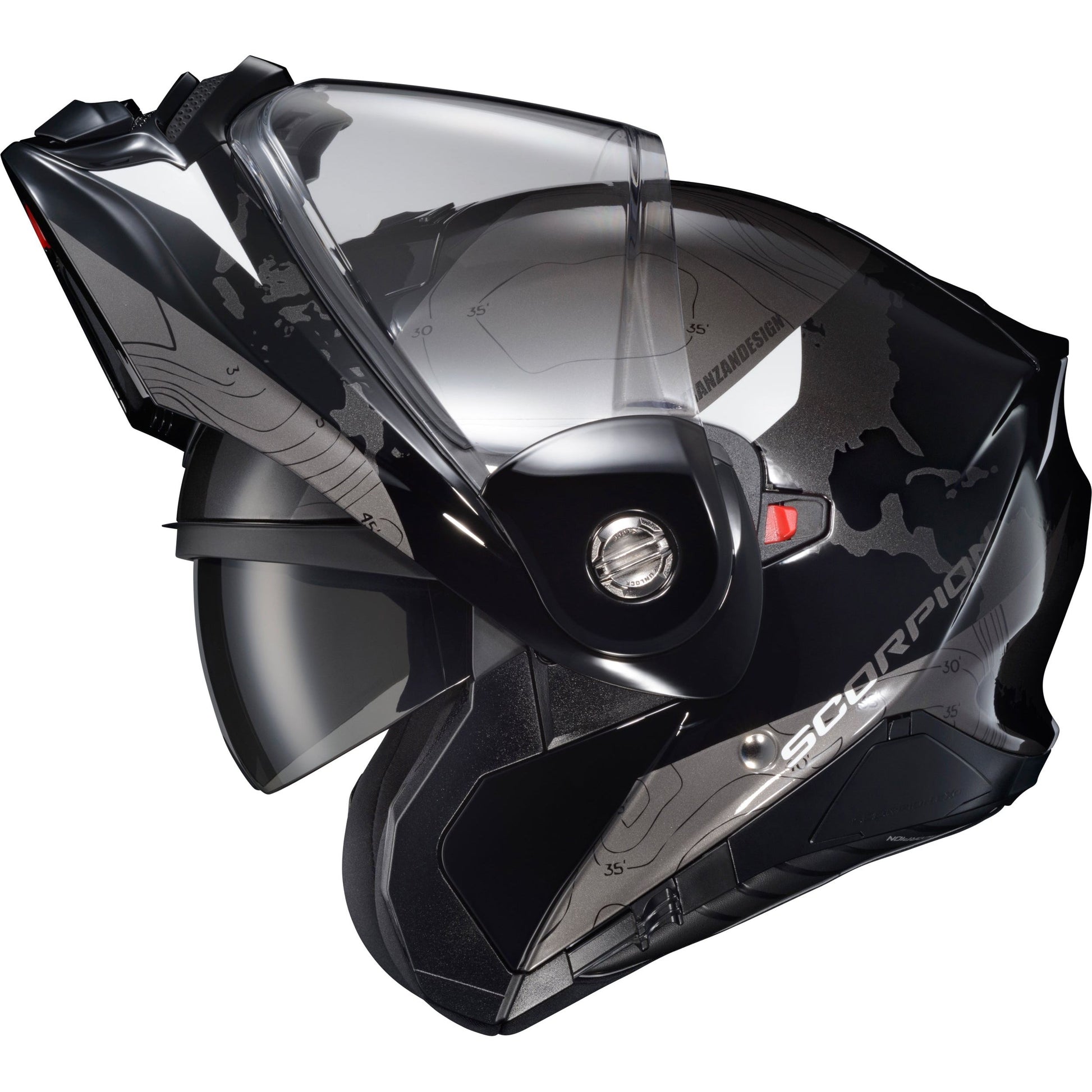 Exo At960 Modular Helmet Topographic Black/White Xl