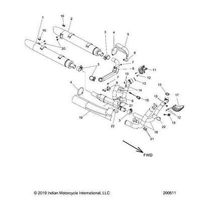 Indian Motorcycle Heat Shield Insulation Pad, Large, Genuine OEM Part 5814354, Qty 1