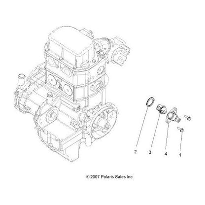 Polaris Ranger Thermostat w/Bypass, Genuine OEM Part 7052352, Qty 1
