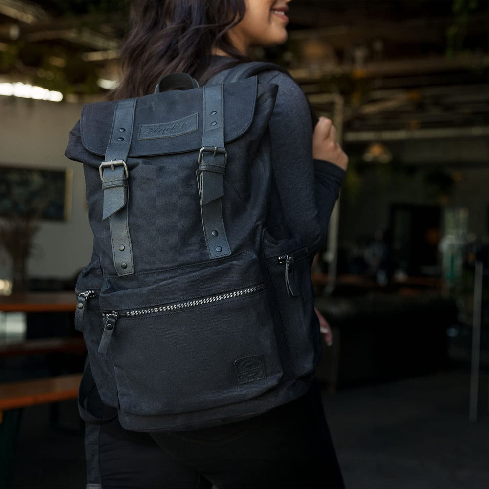 
                      
                        Indian Motorcycle Waxed Canvas Backpack, Black - 2861696
                      
                    