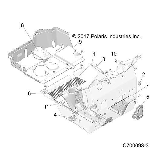 Polaris RZR Access Panel, Prop Shaft, Black, Genuine OEM Part 5453990-070, Qty 1