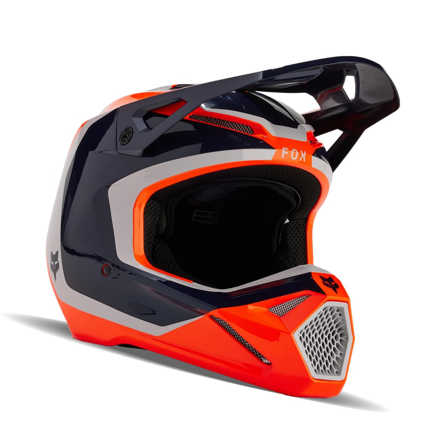 Fox Racing V1 MOTOCROSS HELMET, NITRO FLO ORANGE, Large