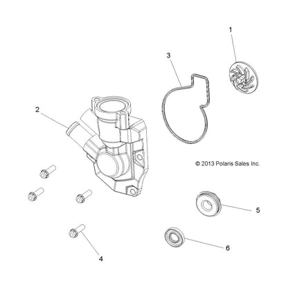 Polaris GEM Waterpump Gasket, 325, Genuine OEM Part 5414310, Qty 1
