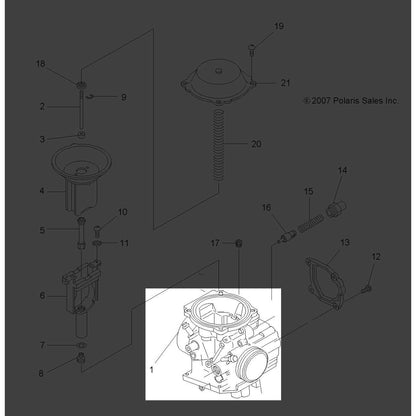 Polaris ATV Carb Assembly, Genuine OEM Part 3131691, Qty 1