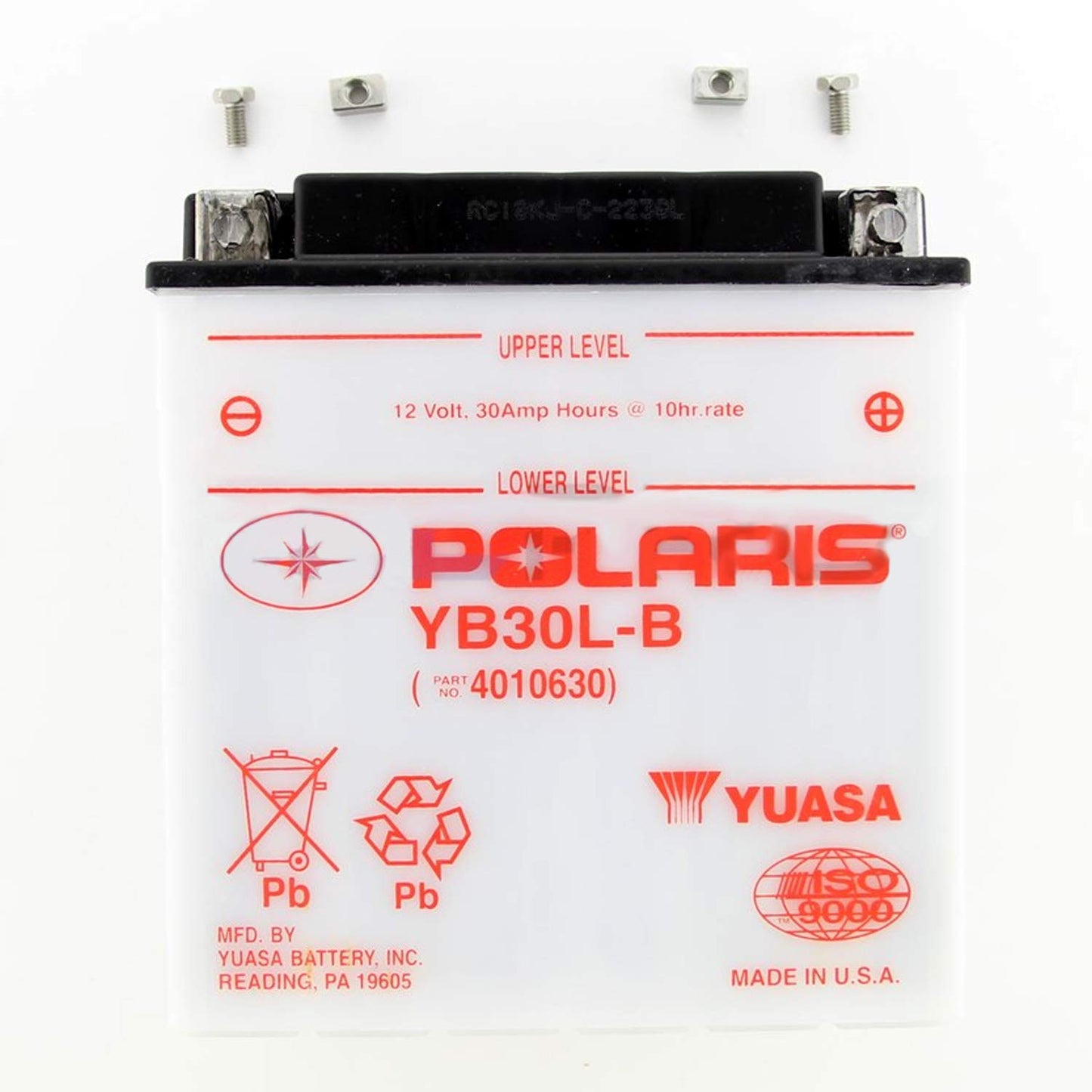 Polaris 12V 30Ah Sealed Rechargeable Battery for Specific RANGER, RZR, Sportsman, FRONTIER Models and More, YB30L-B, 300A CCA, High Cranking Power, Snowmobile, UTV, SxS, ATV Battery - 4010630