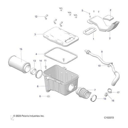 Polaris ATV Air Intake Box, Genuine OEM Part 5450387, Qty 1