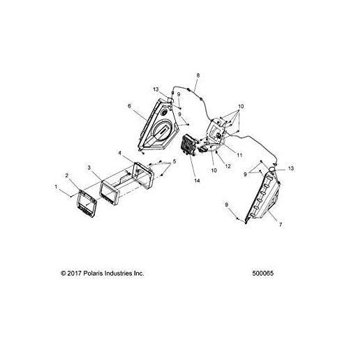 Polaris Slingshot Radio Harness, SS, 7 in, ENOV, Genuine OEM Part 2414205, Qty 1