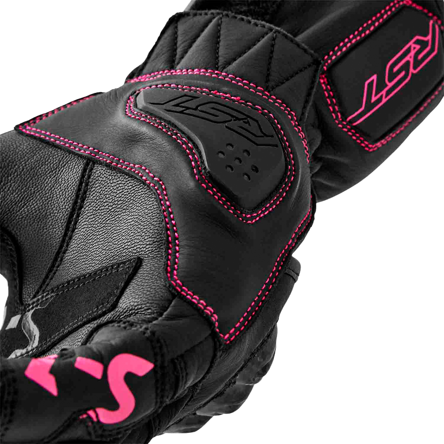 Womens S1 Glove Black/Pink Leather Xl