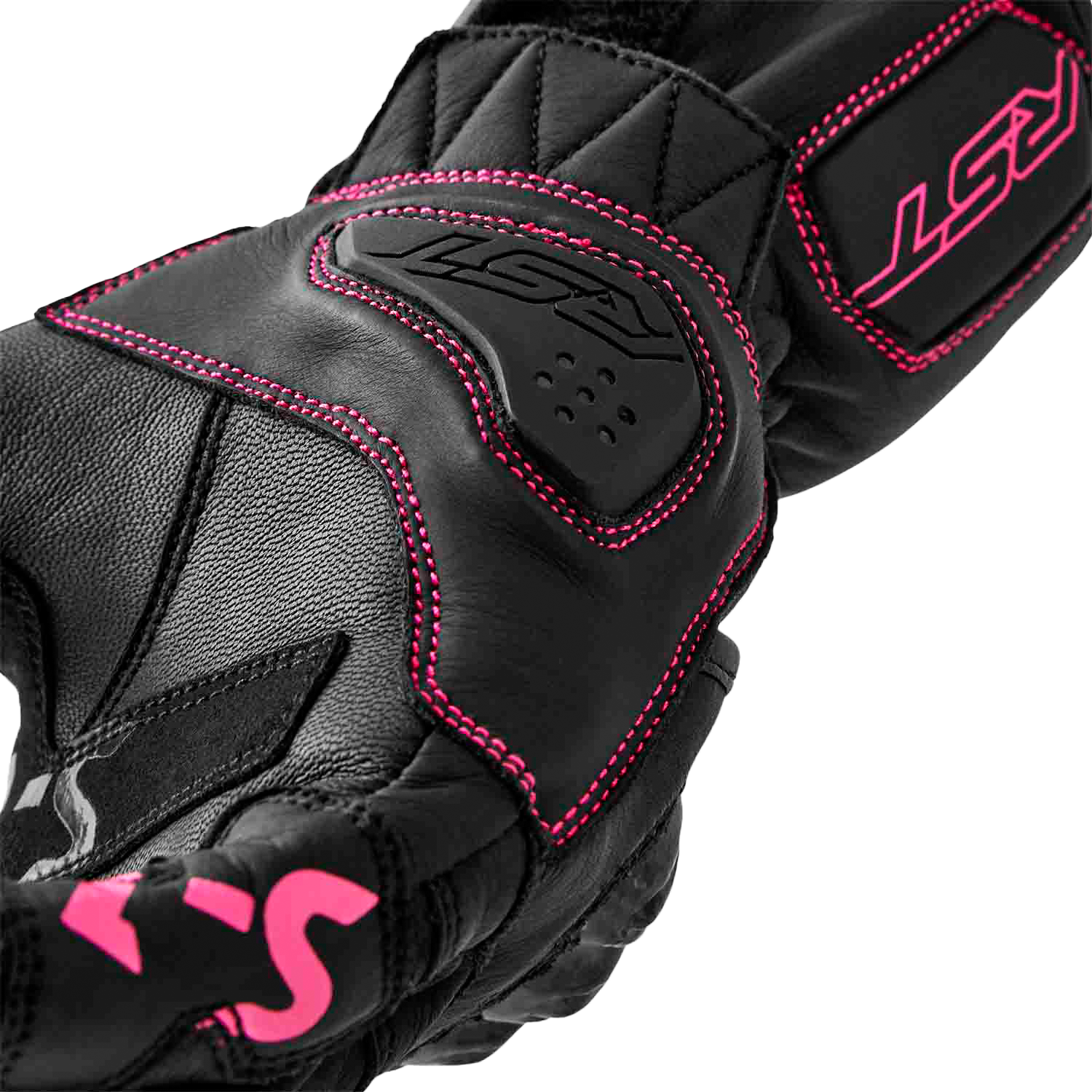 Womens S1 Glove Black/Pink Leather Sm