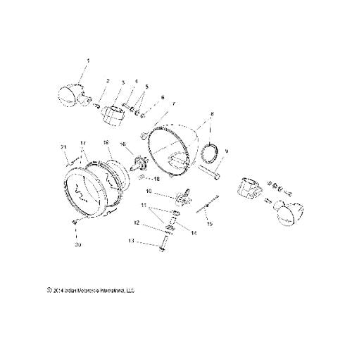 
                      
                        Indian Motorcycle Headlight Ring Assembly, Chrome, Genuine OEM Part 2412601-156, Qty 1
                      
                    
