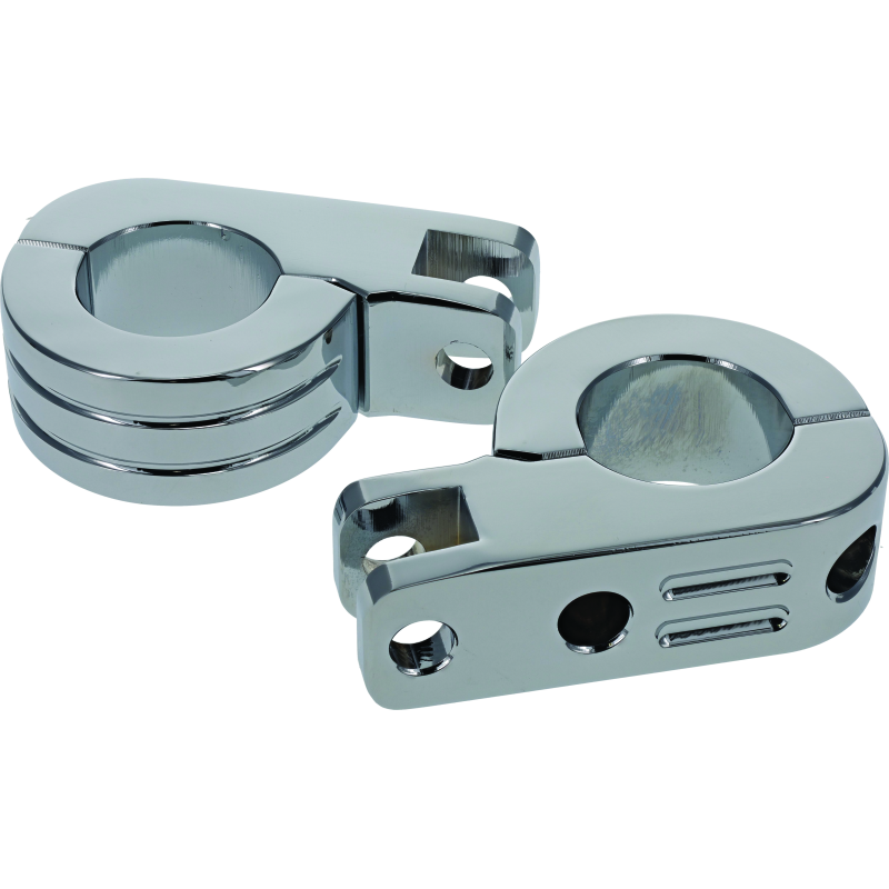 Bikers Choice Chrome Billet Highway Peg Mounts for 1.25 Inch Engine Guard Universal Custom Pr