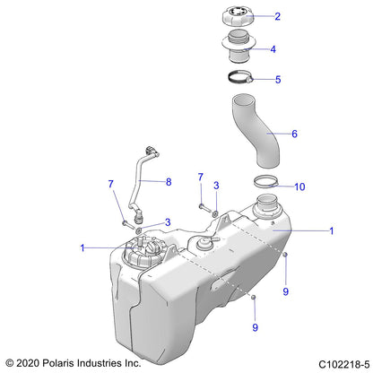 Polaris ATV Fuel Fill Hose, Genuine OEM Part 5414459, Qty 1