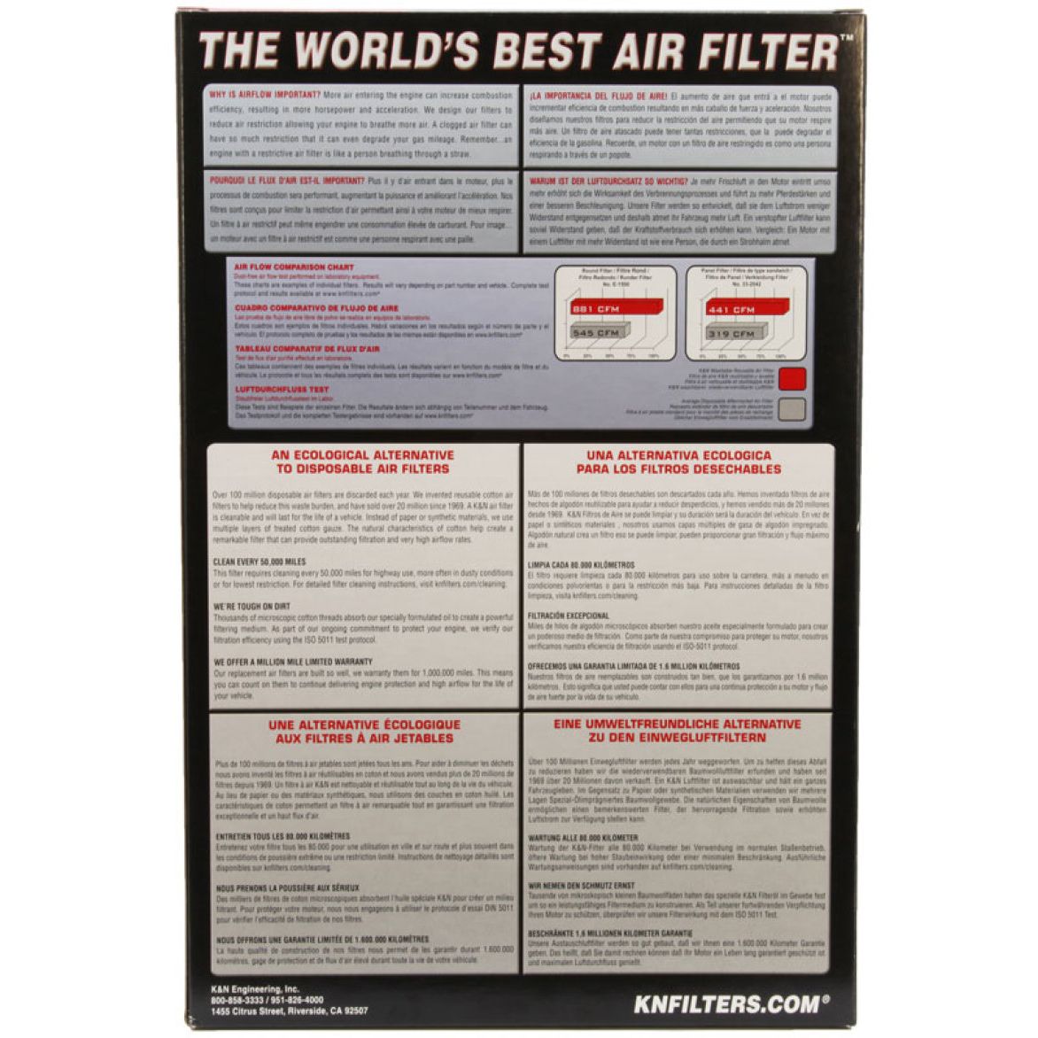 K&N 17-18 Honda CBR1000RR 999 Replacement Air Filter