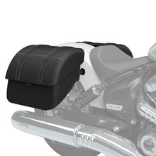 Indian Motorcycle Saddle Bags for Specific Scout Models, Touring Waterproof Black Vinyl Motorcycle Hard Saddlebags, Powersports Saddle Bags for Motorcycle Storage, 1 Pair - 2890257-VBA