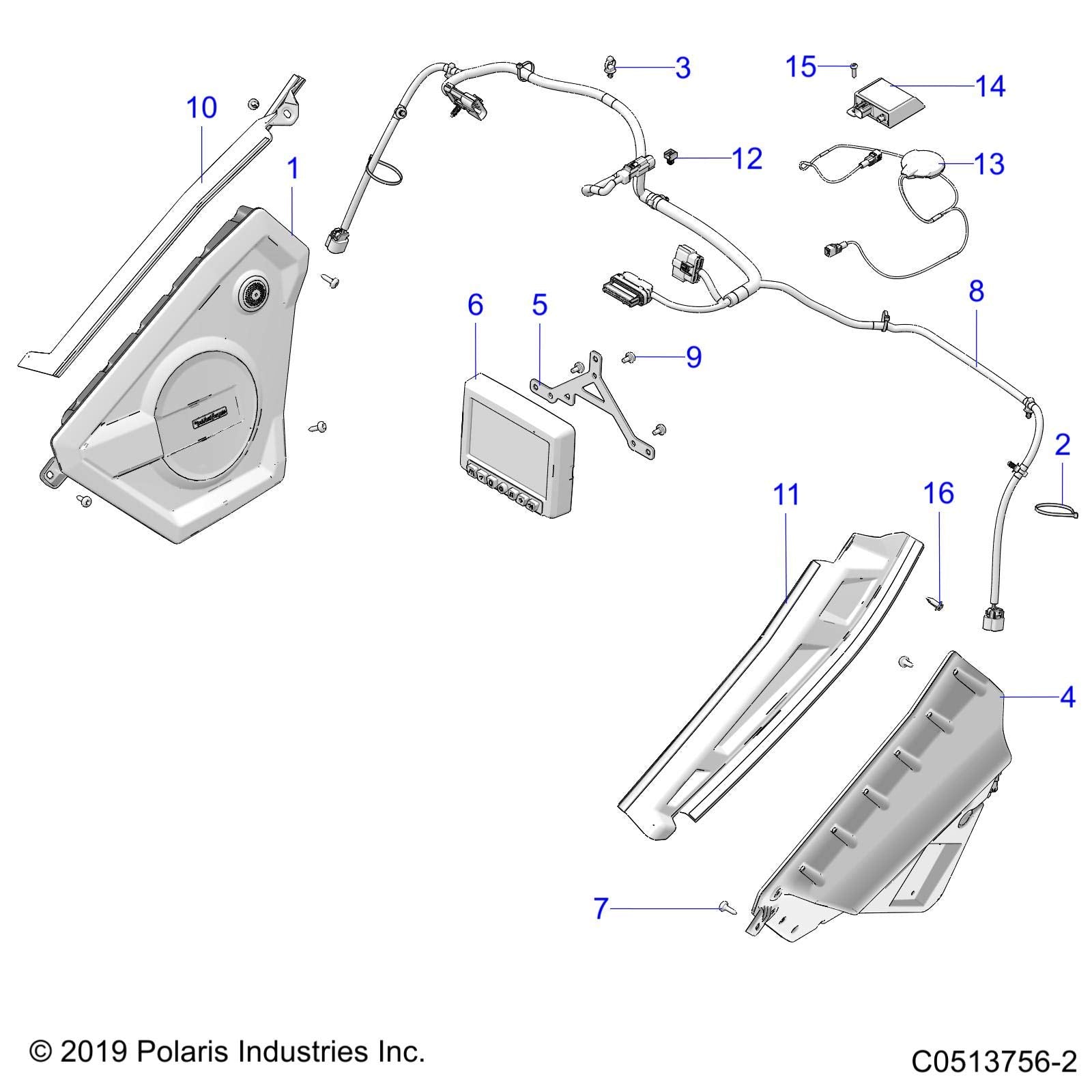 Polaris Slingshot Harness-Radio,SS [INCL. 3,11], Genuine OEM Part 2414613, Qty 1