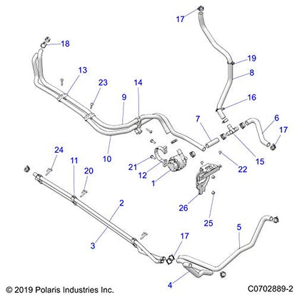 Polaris RZR TUBE-COOLANT,LT LOWER, Genuine OEM Part 5143253, Qty 1