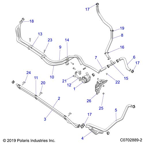 Polaris RZR TUBE-COOLANT,LT LOWER, Genuine OEM Part 5143253, Qty 1