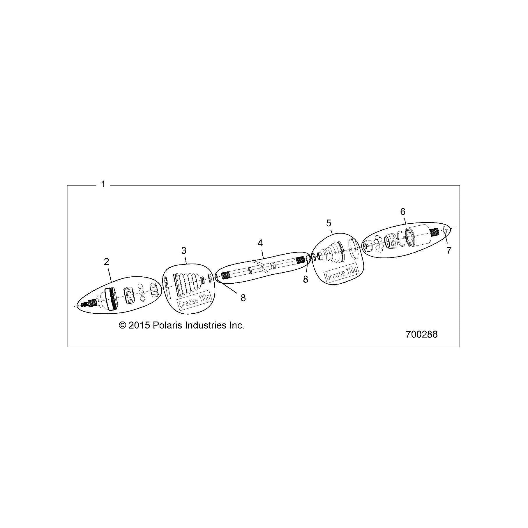 Polaris RZR Joint, Inner, Genuine OEM Part 3236283, Qty 1