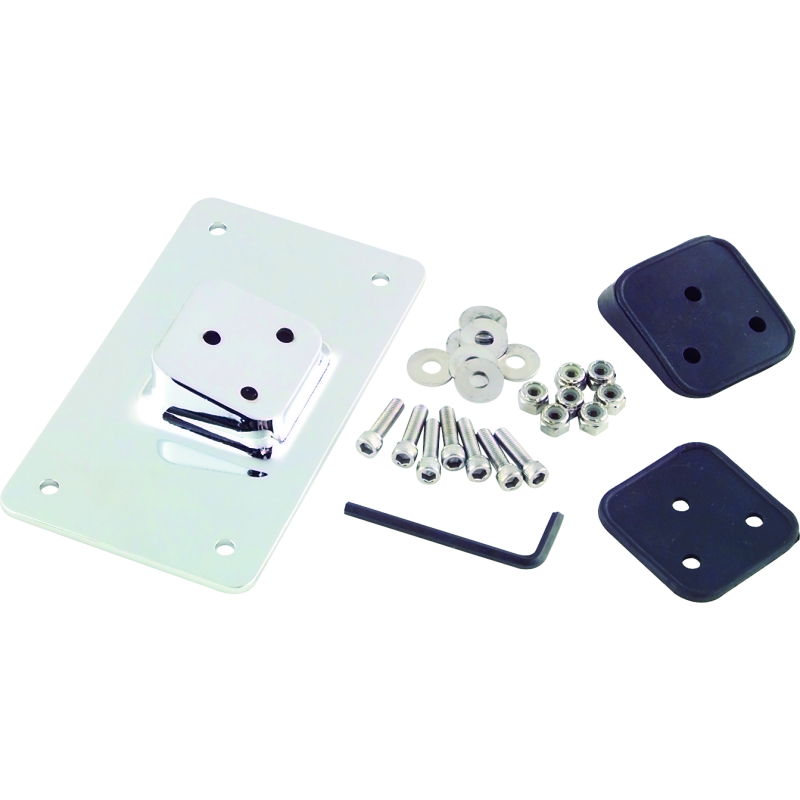 Bikers Choice 55-Up Chrome Custom Laydown License Plate Bracket With 3 Bolt Style