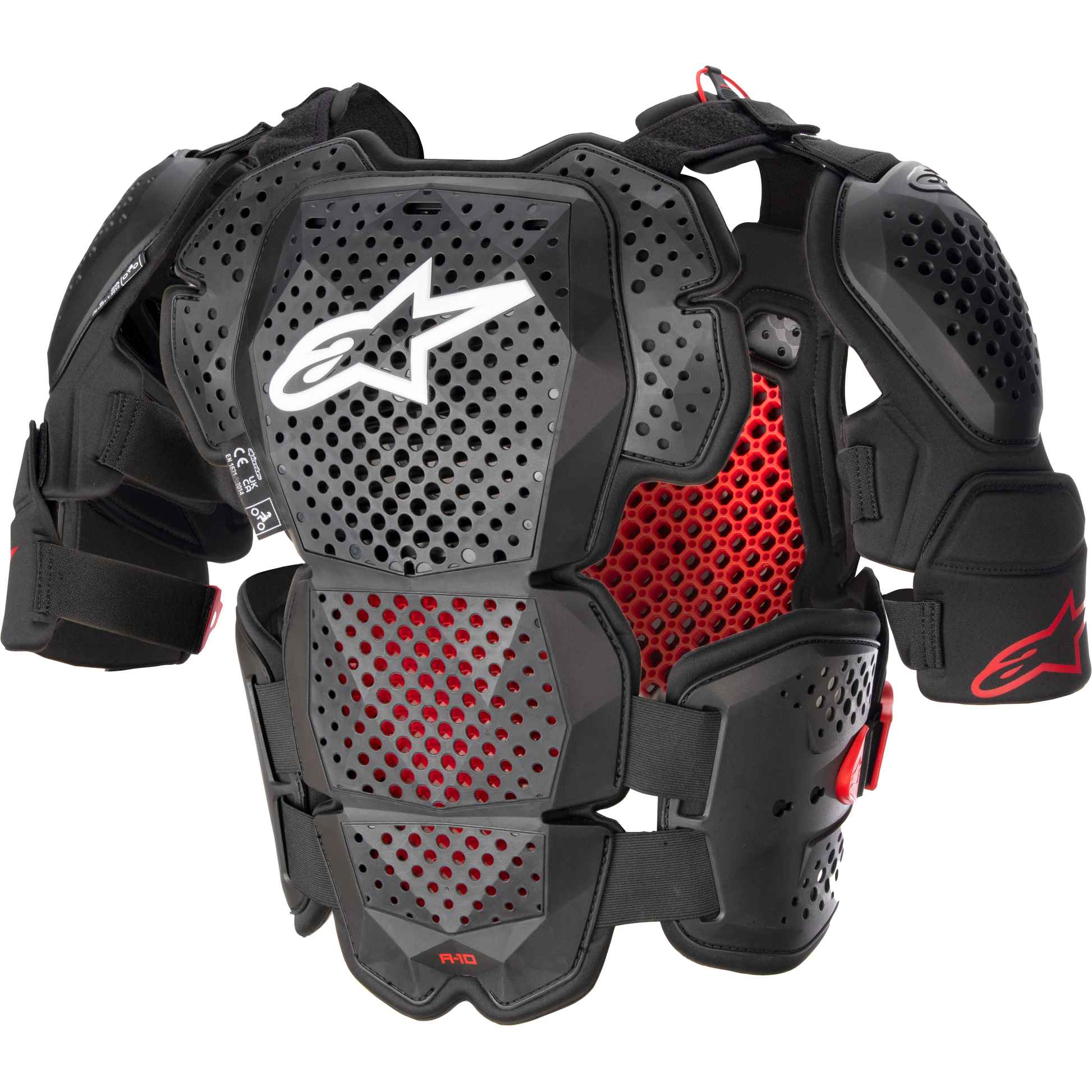 A 10 V2 Full Chest Protector Anthracite/Black/Red Md/Lg