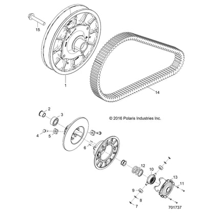 Polaris RZR Driven Assembly, 30 mm, BTD, Genuine OEM Part 1323650, Qty 1