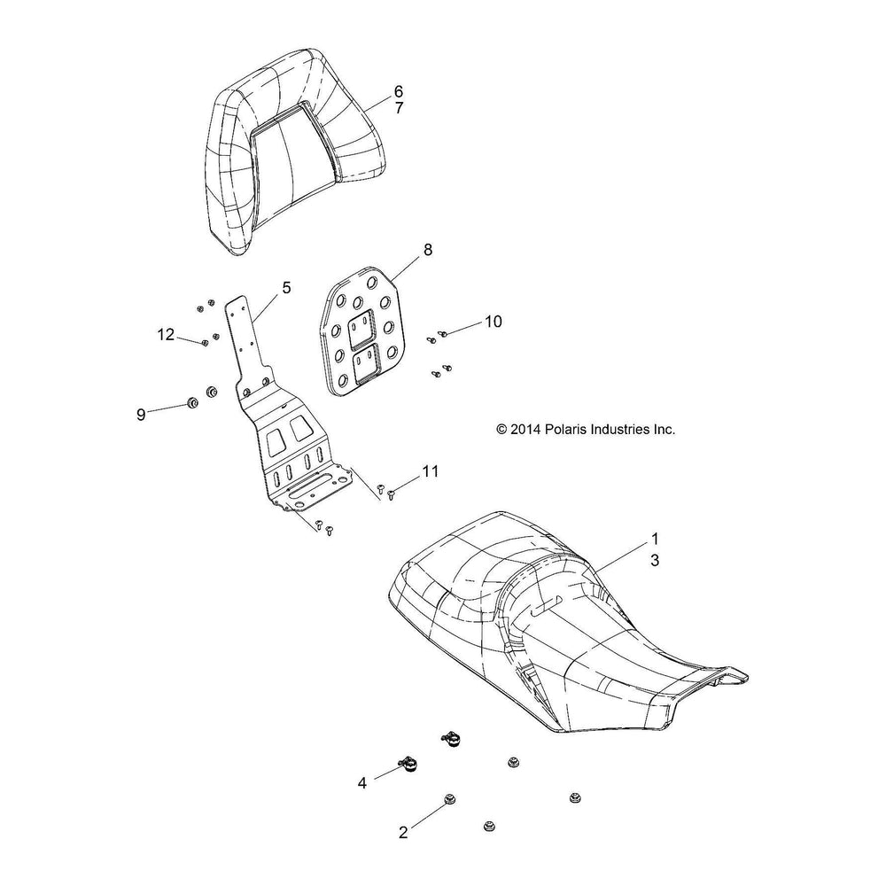 
                      
                        Polaris ATV Passenger Seat Cover Assemby, Back, Genuine OEM Part 2684113, Qty 1
                      
                    
