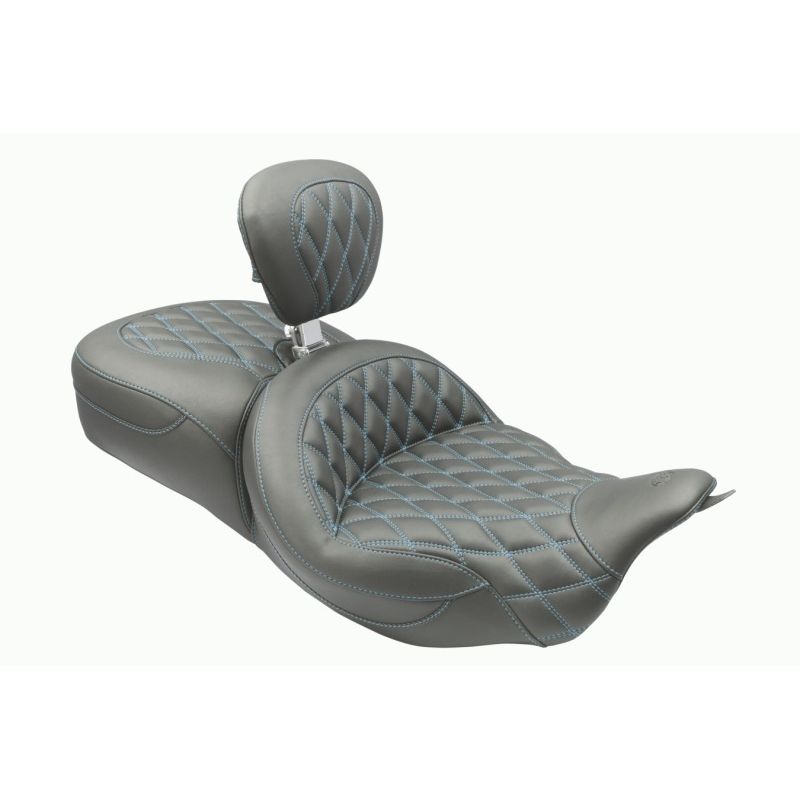 Mustang 08-25 Harley FL Touring Rd King Sp, Rd Glide Ltd, Dble Diamond ST Backrest - Black/SB