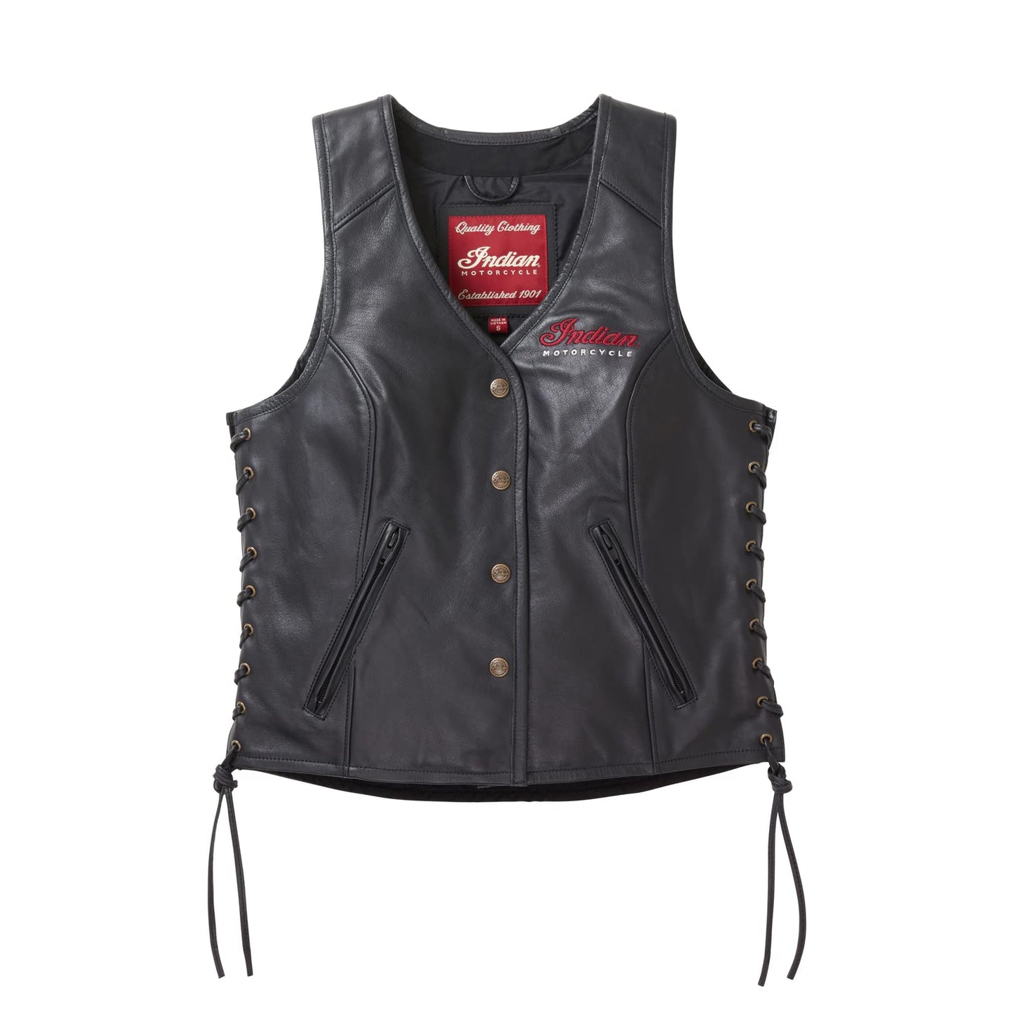 Indian Motorcycle Women's Lindy Vest, Black - L - 286273906